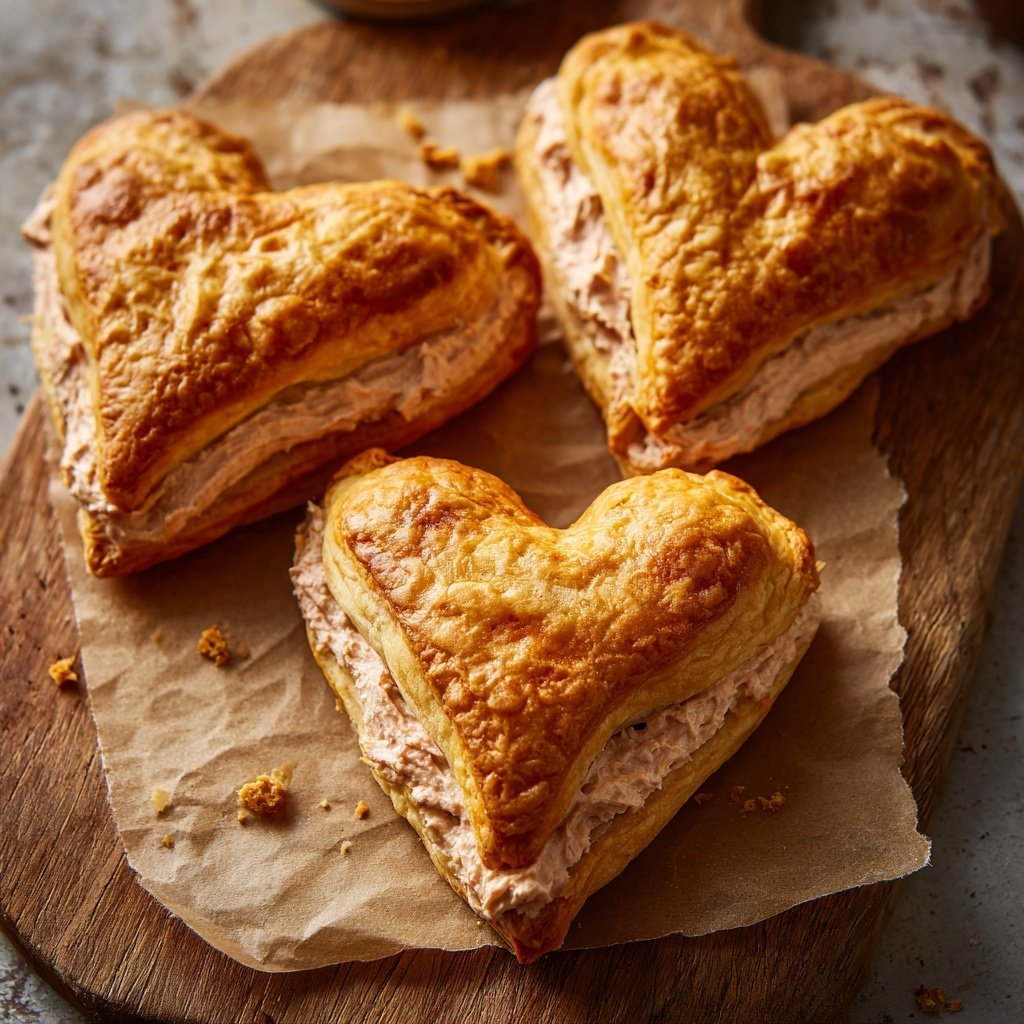 Blätterteig-Herzen mit Lachscreme