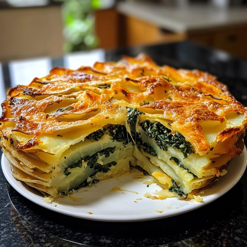 Kartoffelauflauf mit Spinat